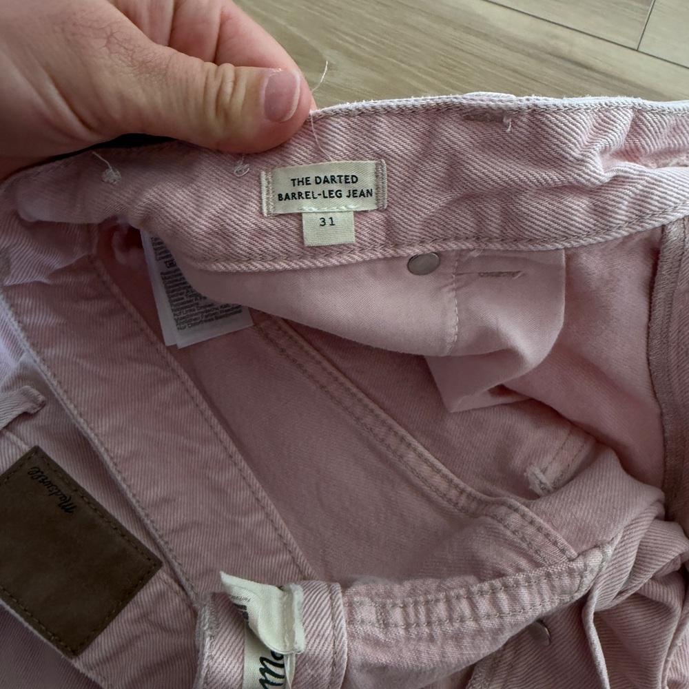 The Darted Barrel-Leg Jean - Pink